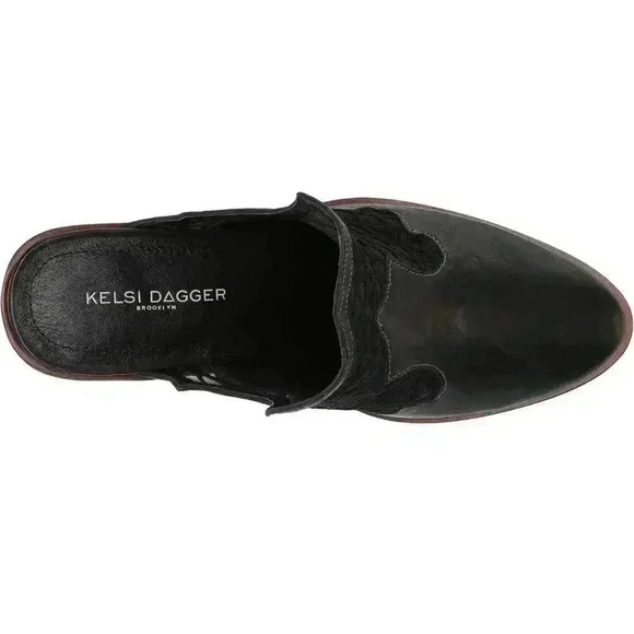 NEW Kelsi Dagger Brooklyn Women's Wolf Leather Block Heel Mule Size 9.5 - Picture 4 of 8